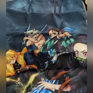 Anime Demon Slayer Drawstring Bag Napsack Sports Backpack Cinch Bag New